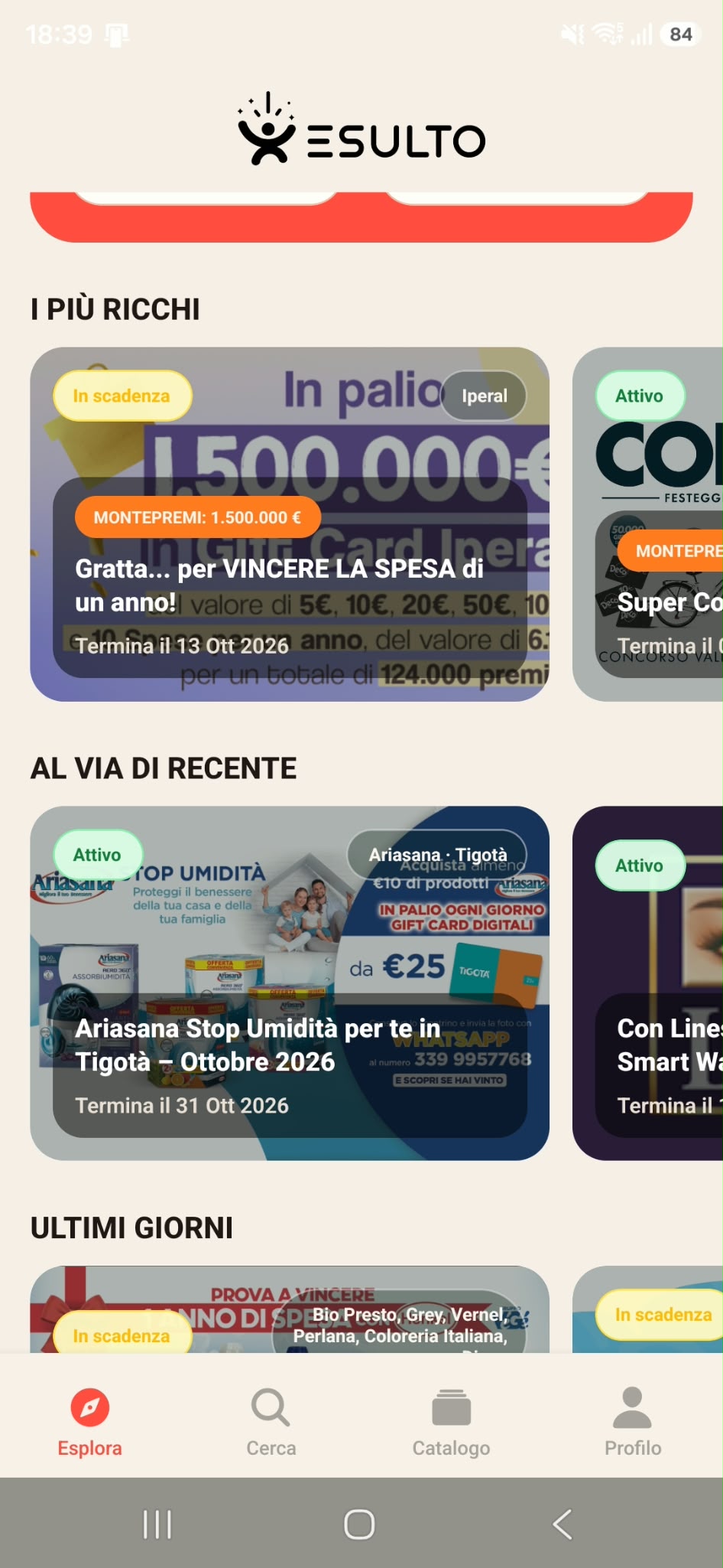Esplora: concorsi più ricchi, appena iniziati e in scadenza