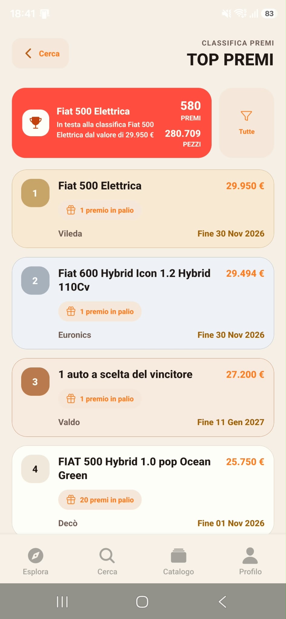 TOP PREMI E NUMERI